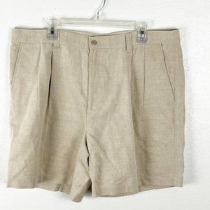 Wash Linen Blend Shorts, Size 40